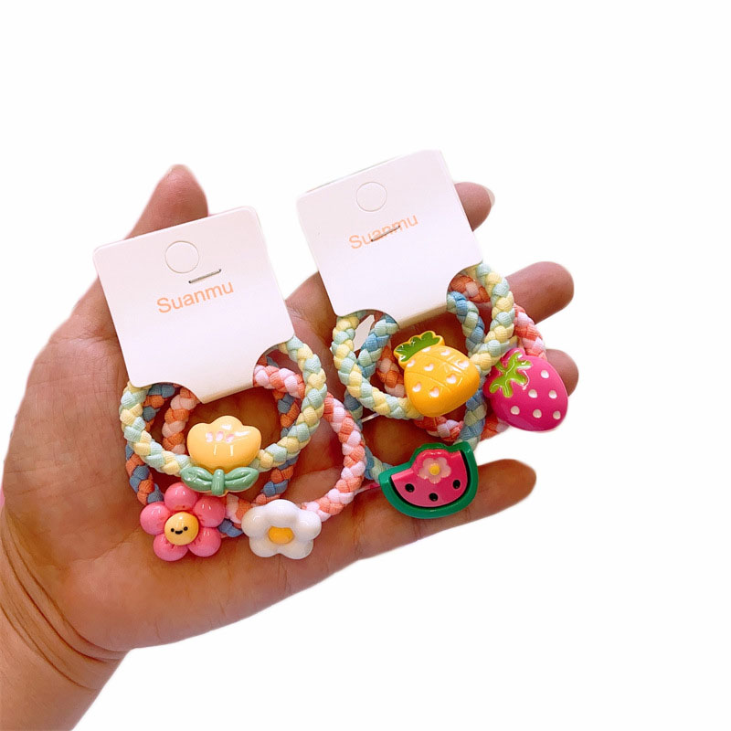 Hair Care Gift Set - 3 adet/takım çocuklar Kawaii çiçek meyve