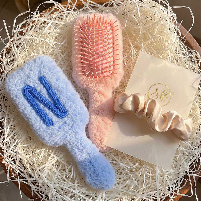 Hair Care Gift - Özel Peluş Saç Fırçası Örme Baş