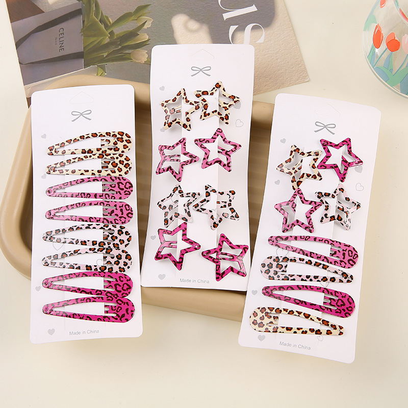 Hair Care Gift Set - Basit Leopar Desenli Toka Seti Kadın